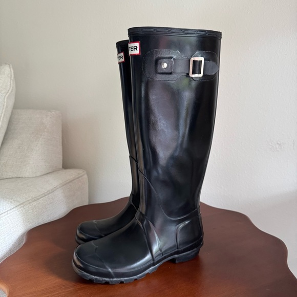 Hunter Original Tall Gloss Black Rain Boots - Picture 3 of 6